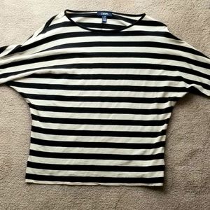 Chaps Black and cream 3/4 length sleeves